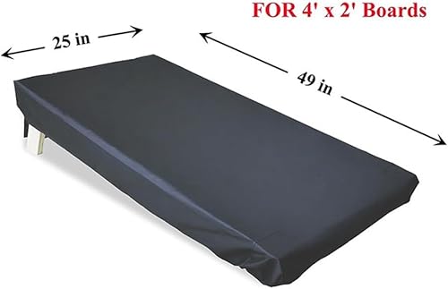 Jotekonoby Housses de planche de cornhole imperméables pour planches de 1,2 x 0,6 m avec poche de rangement pour sacs de cornhole - Protection pour accessoires de jeu en plein air - Noir - 63,5 x - Nail Gallerys