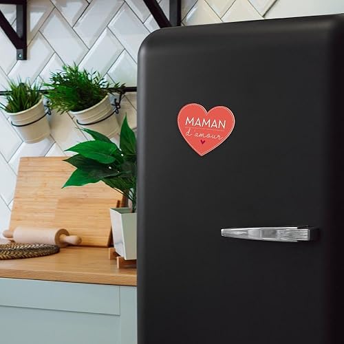 STC Magnet CÉRAMIQUE C UR Maman Amour 9CM Rouge - Nail Gallerys