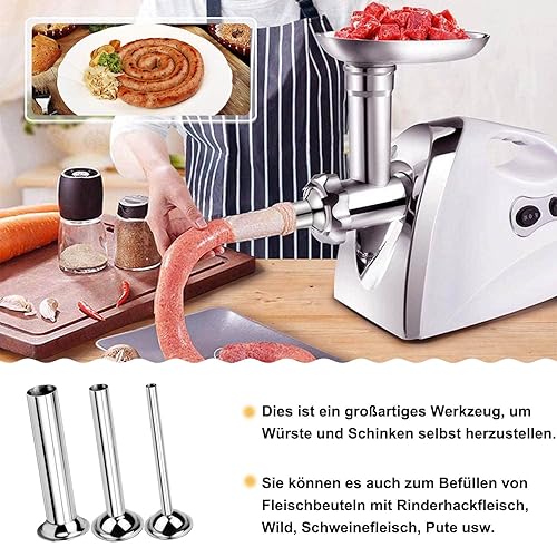 Tube de Saucisse, 3 Pièces Entonnoir Saucisse en Acier Inoxydable, pour Hachoir à Viande Taille 5 Hachoir à Viande, 3 Tailles, 3 Pièces - Nail Gallerys