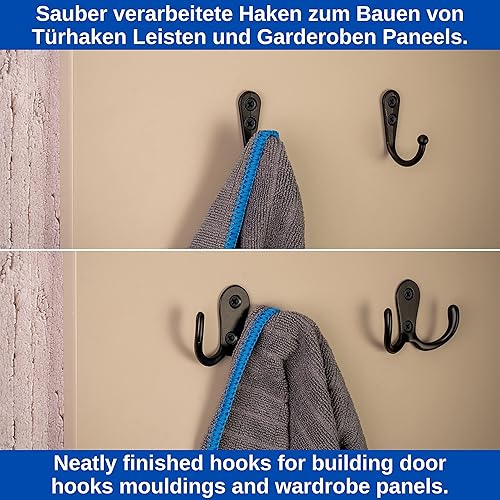 Crochet à visser, 6 pièces, en argent, extérieur 113 x 67 x 27 mm, crochet triple avec vis à bois, boucle de vestiaire pour porte, salle de bain, cuisine, couloir, attache métallique DIY - Nail Gallerys