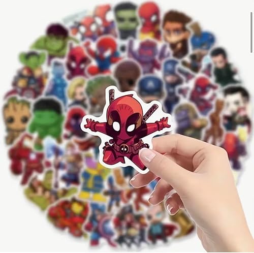 Autocollant 50 Pièces Stickers Super Héros, Autocollant Vinyle Impermeable, Stickers pour Skateboard Scrapbooking Pc Ordinateur Portable Valise Telephone MacBook Bouteille Tablette Journal Guitare etc - Nail Gallerys