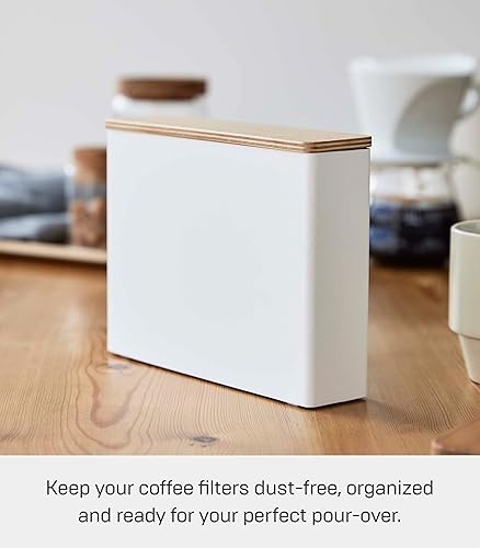 YAMAZAKI Porte-filtre à café Tosca, acier, blanc, adapté aux filtres à café jusqu'à la taille #2 - Nail Gallerys