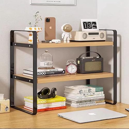 Bibliothèque en bois, organisateur de livres, organisateur de fichiers, organisateur de bureau, étagère de rangement de bureau, étagère de rangement de bureau, étagère à livres de bureau (noir + - Nail Gallerys