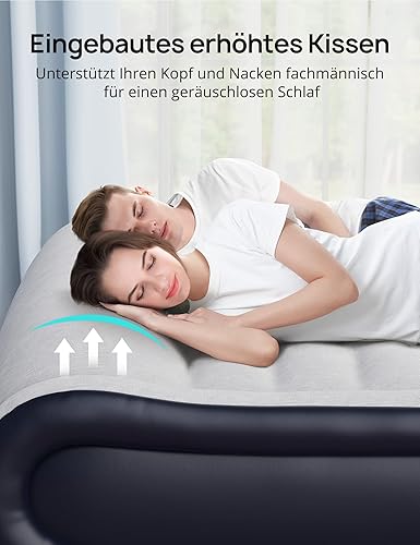 Matelas gonflable de luxe pour 2 personnes, 212 x 152 cm, auto-gonflable, avec pompe électrique intégrée, lit gonflable pour 2 personnes, lit d'invité de qualité supérieure, matelas gonflable pour le - Nail Gallerys