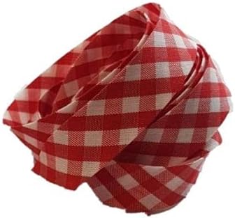 FILOUFACE Ruban Biais replié 20 mm Coloris Vichy Bleu Clair Vendu par 6 mètres Coton Polyester - Nail Gallerys