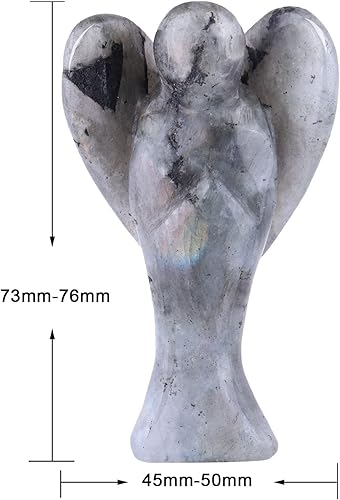 mookaitedecor Figurine d'ange Gardien en Pierre de Cristal de 7cm avec des Ailes en Forme de Coeur, Décoration de Maison d'ange sculptée à la Main pour Protection et Bonne Chance, Cristal de Roche - Nail Gallerys