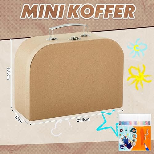 Namalu Mini Valise pour Cadeau avec Poignée Coffret pour Cadeau Argent 25,5 x 18,5 x 10 cm Boîte à Souvenirs de Voyage avec Autocollants et Stylo de Couleur Petits Essentiels de Voyage pour Mariages - Nail Gallerys