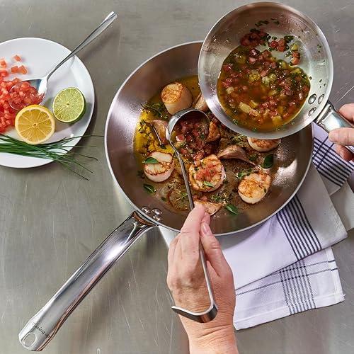 De Buyer - Poêle à frire en inox 3 couches ALCHIMY - 28 cm - Fabriquée en France, Sans PFAS, Maîtrise de la Cuisson, Inox 18/10, Tous Feux + Four, Finition Poli Brossé - Nail Gallerys