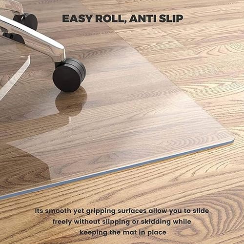 Tapis de Protection de Sol pour sols durs, Tapis Protège-Sol Tapis Antidérapant Tapis de Chaise de Bureau Semi-Transparent pour Bureau à Domicile Épaisseur : 1,5 mm - Nail Gallerys
