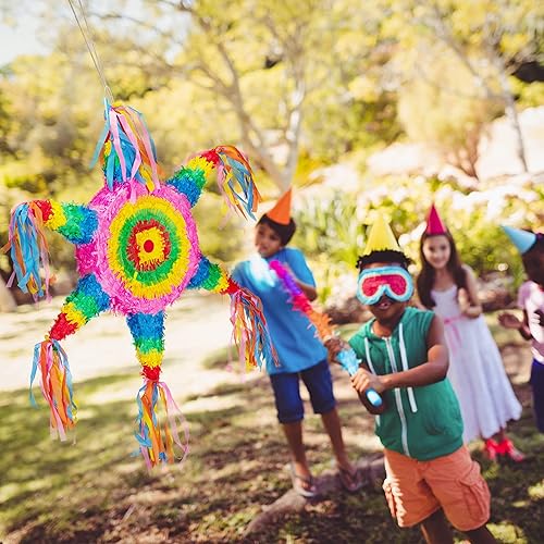 Relaxdays- Pinata à Suspendre Étoile Arc-en-Ciel pour Enfants à remplir Anniversaire Jeux décoration, coloré, 10025181 - Nail Gallerys