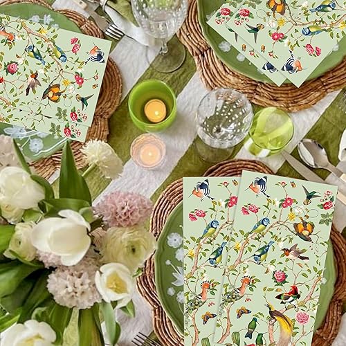 20 serviettes papier fleuri à motifs jetables pour mariage anniversaire naissance décoration fêtes florales - Nail Gallerys