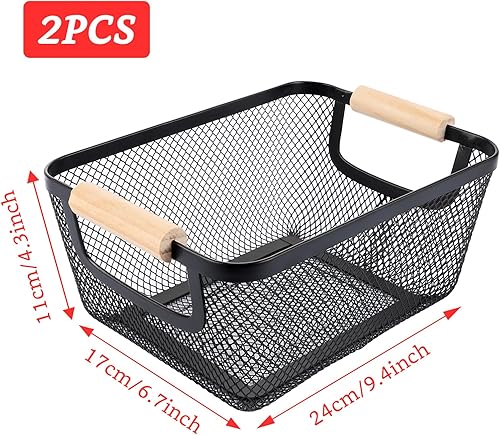 YOUNTHYE Corbeille de cuisine - Petite corbeille à fruits - Noir - 24 x 17,5 x 11 cm - Nail Gallerys