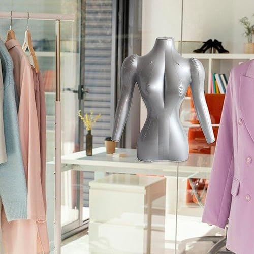 Baokuan Mannequin Gonflable pour Hommes, Modèle D'exposition De Vêtements, Accessoire D'exposition De Corps, Modèle Demi-Corps Argenté pour Centre Commercial - Nail Gallerys