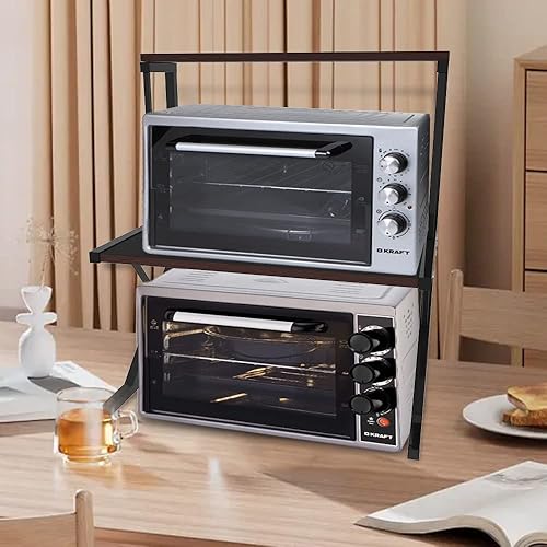 MUL-BOUTIQUE 2 Niveaux Support de Four à Micro-Ondes, Etagere Micro Ondes Cuisine Rangement, Support d'Étagère De Cuisine 54 * 30 * 65CM (Jaune) - Nail Gallerys