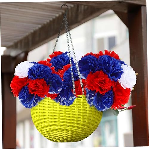 Carnations Fleurs artificielles, 180pcs 3, 5 Fausses fleurs de carnage de soie avec tiges, fleur réaliste du Memorial Day, bricolage rouge blanc et fleur bleue pour le panier des couronnes cimetièr - Nail Gallerys