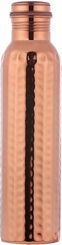 Ancient Impex Bouteille d'eau martelée en cuivre pur de 1 000 ml | Bouteille d'eau anti-fuite sans couture pour des avantages ayurvédiques - Nail Gallerys