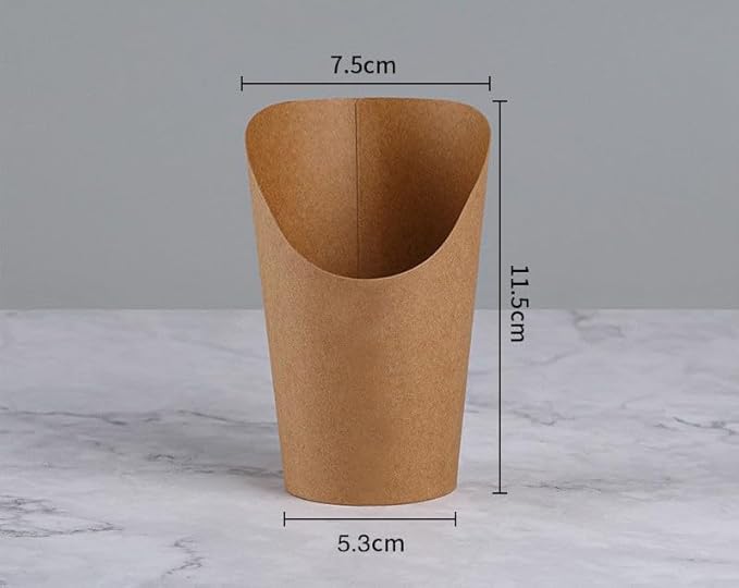 PIQIUQIU 50 gobelets en papier kraft (350 ml) - pour gaufres, frites, pop-corn, brochettes de fruits, cornets à frites, cornets à snacks pour fêtes - Nail Gallerys