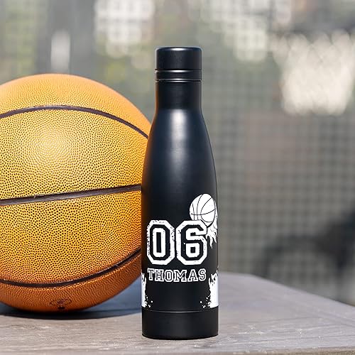 Wanapix | Bouteille en Acier Inoxydable avec Photo 100% Personnalisée | Couleur Noire | 800 ml | Simple Paroi | Ajoutez Vos Photos et Textes | Sans Métaux Lourds | Personnalisation 360º - Nail Gallerys