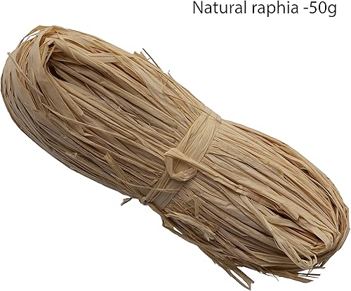 AERZETIX - C59456 - Raphia naturel 50 g - liens pelote en raphia rouleau fagot fil décoratif de tissage - couleur naturelle - projets créatifs tricoter art emballage cadeaux fête jardinage fleur - Nail Gallerys
