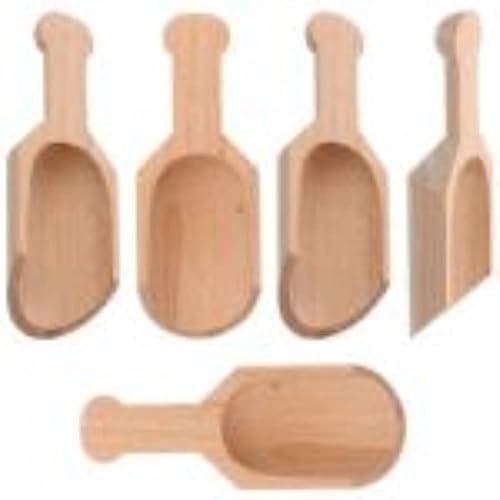 Cuillère en bois massif de hêtre - Mini cuillère à assaisonnement pharmaceutique - Cuillère à café ou à thé - Cuillère à sel de bain (S) - Nail Gallerys