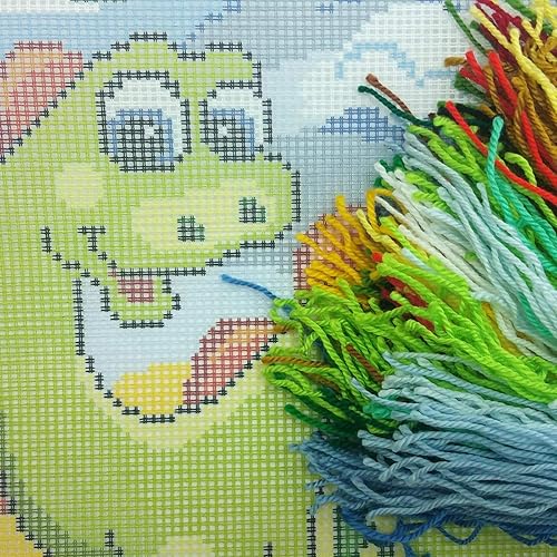 Little Dino Kit de broderie pour oreiller 40,6 x 40,6 cm Toile imprimée de qualité européenne - Nail Gallerys