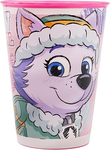 GOBELET RÉUTILISABLE POUR ENFANTS EN PLASTIQUE SANS BPA 260 ML | PAW PATROL GIRL SKETCH ESSENCE, Rose - Nail Gallerys