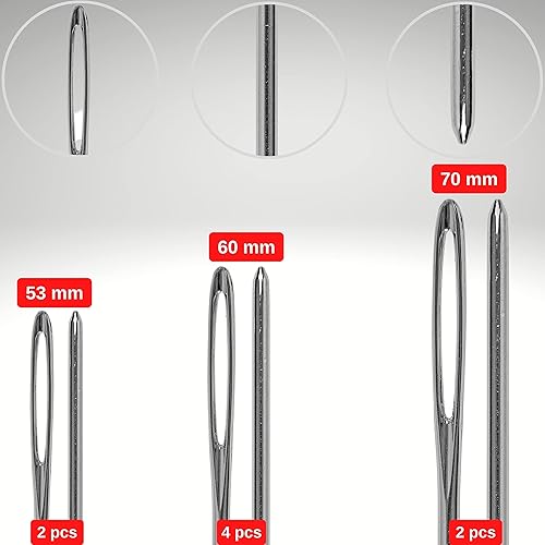 Aiguilles à coudre Stumpe à gros chas, 8 pièces, avec trois tailles différentes, Aiguilles de laine et de Smyrne sans pointe, assortiment d'aiguilles à repriser, Aiguilles à main avec boîte rangement - Nail Gallerys