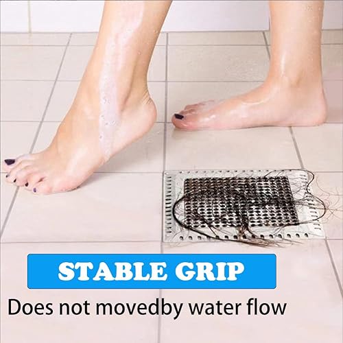 Bouchon Evier Cuisine Carré,Protection de Drain,Filtre de Couverture de Drain de Baignoire,Couvercles de Drain de Douche avec Ventouse, pour Évier de Douche Baignoire,12.5 x 12.5 cm - Nail Gallerys