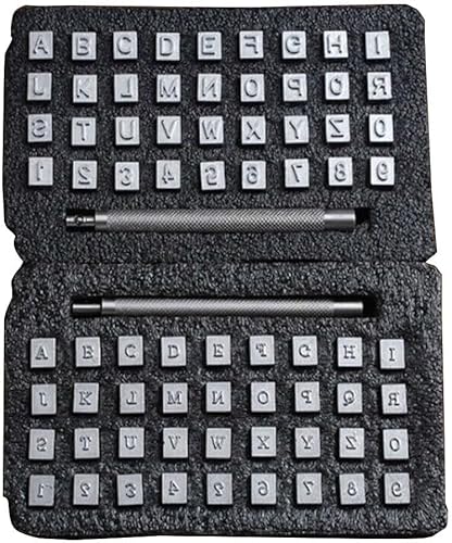 Lot de poinçons en acier inoxydable pour lettres et chiffres pour travaux manuels en cuir (6 mm) - Nail Gallerys