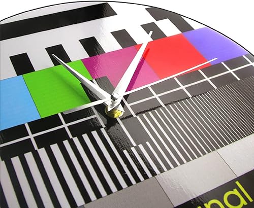 ZTTXMINGX 30cm Pendule Mural Rétro TV Couleur Test Écran Horloge Murale Moderne Mur Art Décoration Arrière-Plan Réglage Signal Pas de Signal TV Horloge Murale - Nail Gallerys