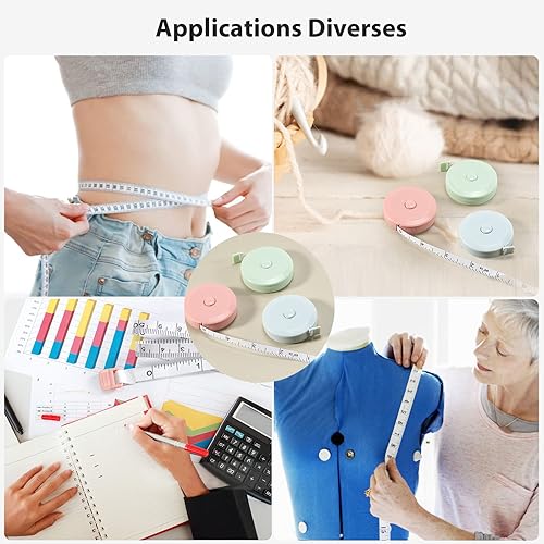 Pazzlas 3 Pièces Metre Ruban 1.5m, Double Face Mesurer la Taille Mètre Ruban, Rétractable pour Regime Couture Tailleur Couturiere - Nail Gallerys