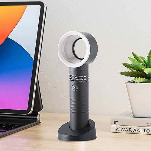 Onlynery Bureau sans Lame,Petit Ventilateur sans Lame à 3 Vitesses pour Bureau | Ventilateur sans Lame Rechargeable portatif d'USB pour Le Petit Bureau pour Le - Nail Gallerys