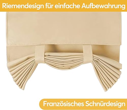 YedZen Rideaux de porte occultants - 66 x 173 cm - Beige - Store de porte français à coller sur les rideaux pour brise-vue et contrôle de la lumière - Pour la vie privée - Rideau occultant à nouer - Nail Gallerys