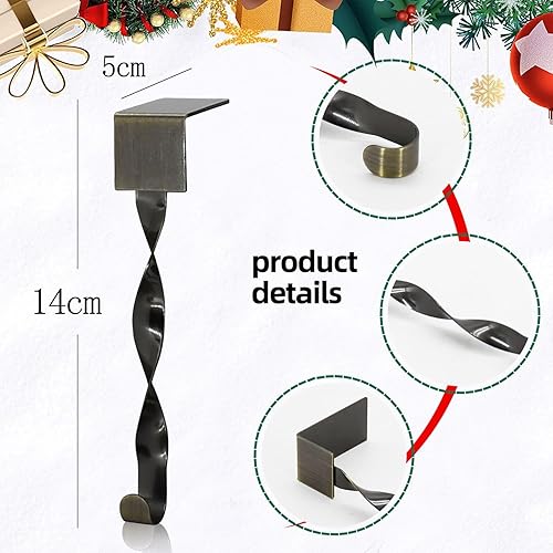 Larfraecy Supports de Chaussettes de Noël Lot de 4 Crochets de Chaussettes de Noël en Métal,Décoration de Fête de Noël,Supports de Bas Noël - Noir pour cheminée,table de Noël,Cadeaux à suspendre - Nail Gallerys