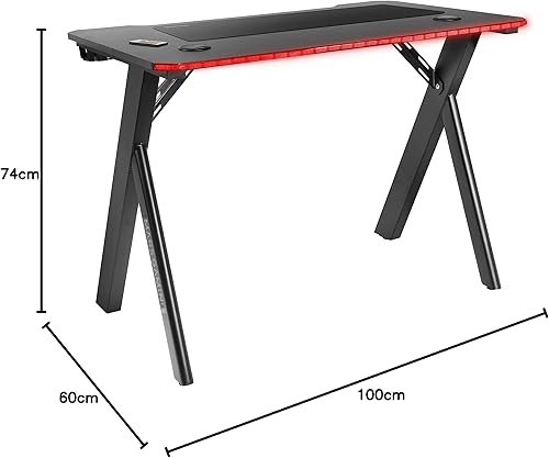 Mars Gaming Table MGD100RGB 100 x 60 cm Noir Acier - Nail Gallerys
