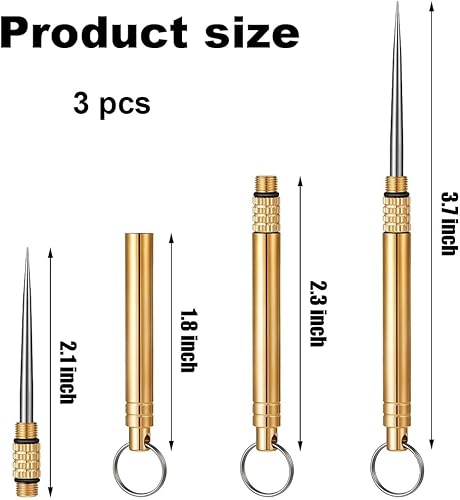 YEHUIMEI 3pcs Cure Dent Portable, réutilisable,Idéal pour Le Camping, l'extérieur, Les Voyages, Les Pique-niquesTitane Cure-Dents Porte-clés de Poche,Self Defense,Cure dent Metal - Nail Gallerys