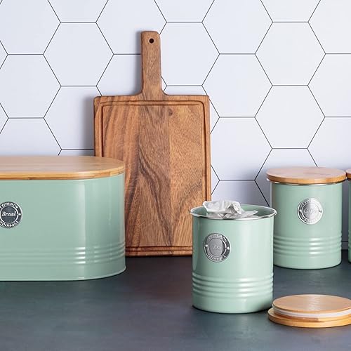 Typhoon LIVING Collection - Boîte à biscuits avec couvercle - Vert pastel - 3,4 l - Boîte de rangement de cuisine pour biscuits - Récipient à biscuits en acier avec couvercle - Boîte de conservation - Nail Gallerys