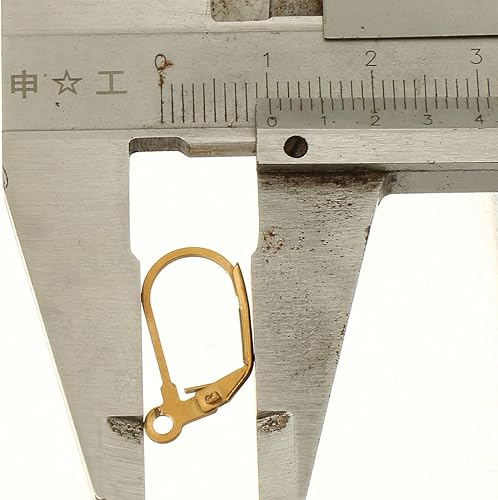 Boucles d'oreilles en acier inoxydable doré - 18 mm - Crochet - Ressort d'oreille - Fermoir à charnière - Pour la fabrication de bijoux - Nail Gallerys