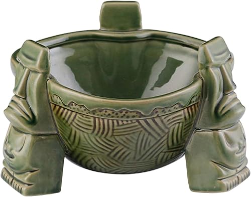 F Fityle Bol à Punch en céramique ML, de Pendaison de crémaillère, s ennes, à Cocktail, Bol Tiki pour soirées à thème Tiki, Brun - Nail Gallerys