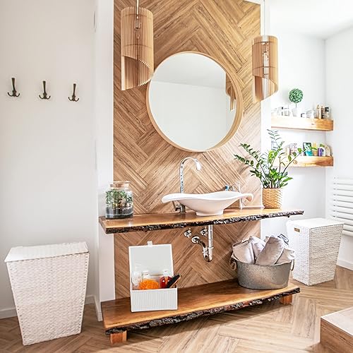 Relaxdays 10024308_49 Corbeille de rangement couvercle, Set de 3 panier en, étagère Organiseur, décoration, blanc, 15 x 33 x 25,5 cm - Nail Gallerys