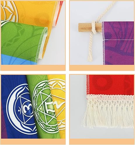 CoolChange Tableau à rouler de qualité supérieure avec chakras bouddhistes | Yoga Kakemono en tissu | Poster de méditation | 135 x 33 cm | Avec crochet - Nail Gallerys