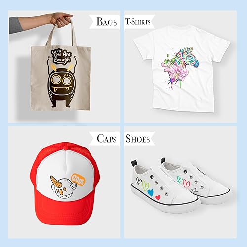 Pinturale Arts 10 Feutre Textile Permanent | Set de Marqueur Textile Permanent | Pour Tissu, Vetement, Chaussures | Stylo Textile Indélébile - Nail Gallerys