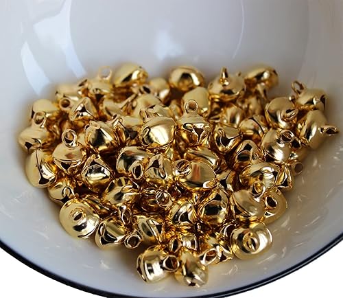 SonneSky Clochettes en métal Doré 200 pcs Mini Clochettes Petites Cloches Décoration Grelots Jingle Bells - Nail Gallerys