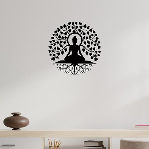 Folpus Arbre de Bouddha, Conception de Mur En Métal, Décoration Murale Religieuse, 40 cm - Nail Gallerys