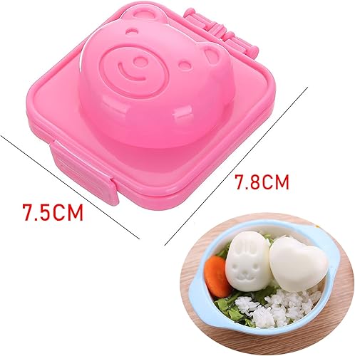 behone 6pcs Plastique Moule à Oeuf, moules de cuisson pour œufs Bouillir Oeuf Sushi Riz Moule Bento Maker Sandwich Cutter.(7.8 * 7.5CM) - Nail Gallerys
