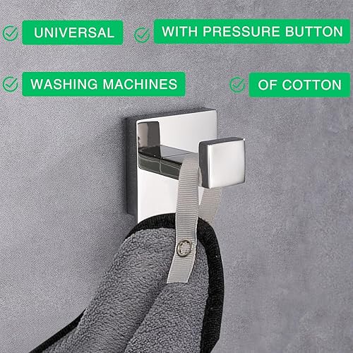 KIRVOS 24 pièces,Suspensions sans couture pour textiles,150 x 12 mm boucles,Accroche-serviettes à coudre,supports pour torchons,pour torchon, serviette de bain, chiffon, tissu(Gris) - Nail Gallerys