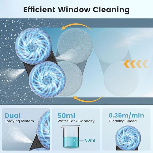 Ovshnrr Robot Nettoyeur Vitre Robot Laveur de Vitre Automatique 3 Modes de Nettoyage - Nail Gallerys