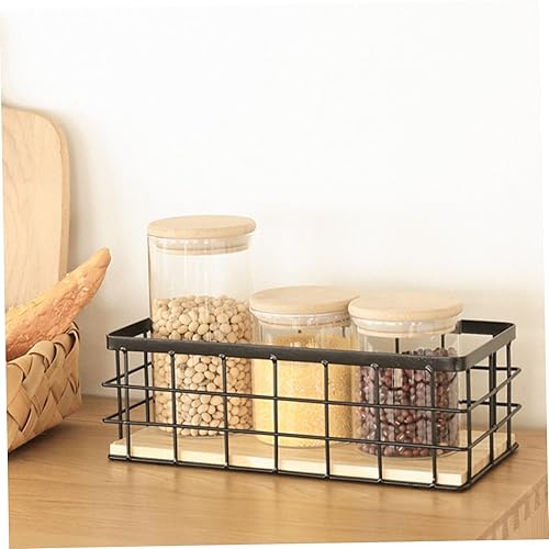 Petit panier, Panier de rangement en fil Organisateur de bacs, panier métallique Panier en fil pour salle de bain Organisateur de rangement de base en bois détachable Panier de poubelle pour armoires - Nail Gallerys