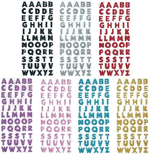 Amesii Lot de 1 feuille d'autocollants à paillettes pour lettres de l'alphabet rose clair - Nail Gallerys