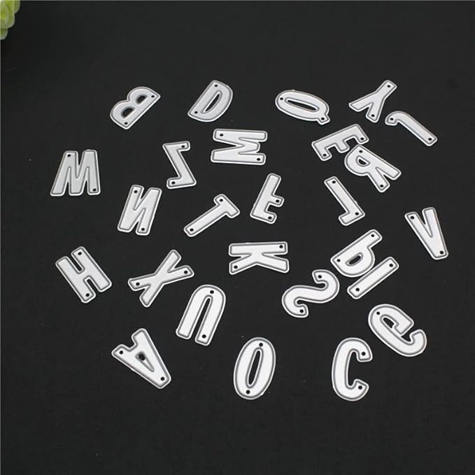 WANGCL Lot de 26 matrices de découpe en métal majuscule - Lettres de l'alphabet et chiffres - Pour la fabrication de cartes, le gaufrage, le scrapbooking, les loisirs créatifs - Nail Gallerys